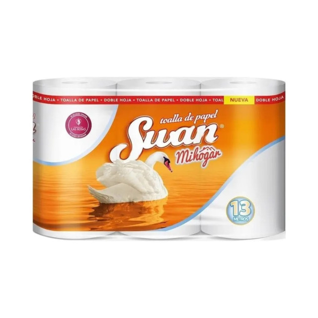 Papel Toalla d/h Swan  3 x 12mts